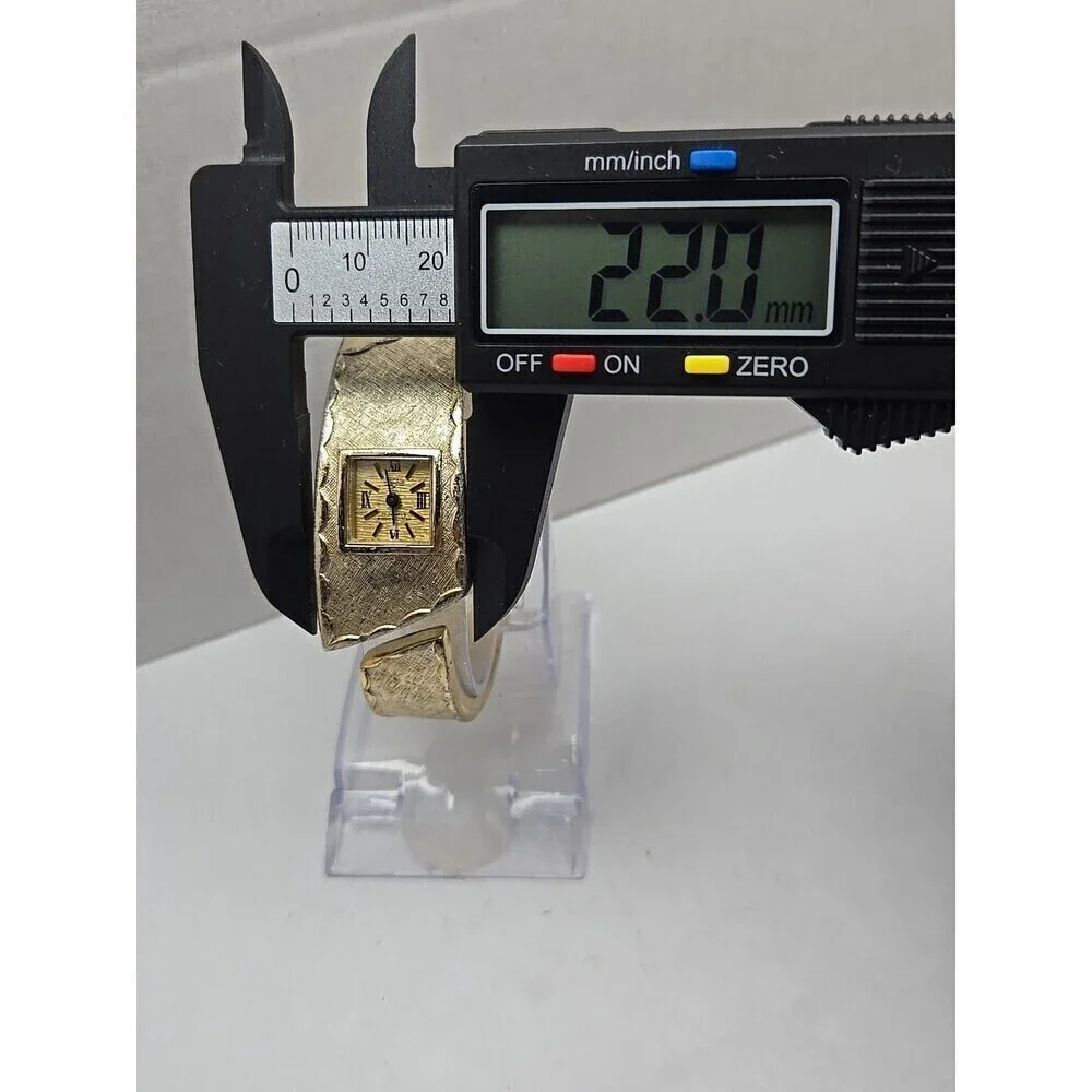 Vulcain Medana Pamela Bangle Watch Swiss 17 Jewels West Germany Gold Tone Ladies